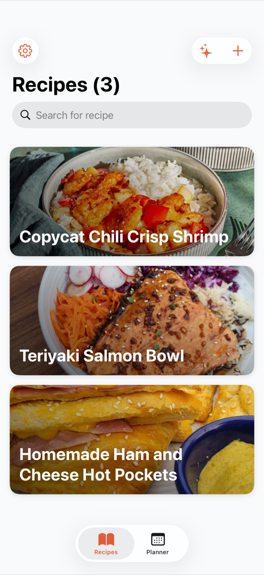 Plately recipe library on iPhone